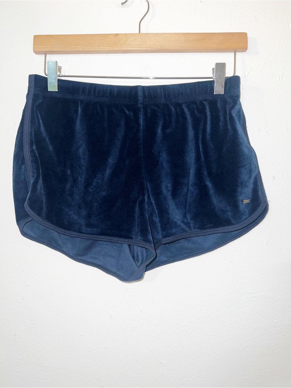 Hollister Navy Velvet Women's Lounge Mini Pull On Shorts